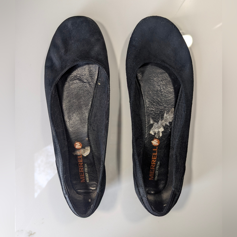 Merrell Select Fresh Black Suede Ballet Flats Women’s 7.5 Comfort Slip-On Shoes